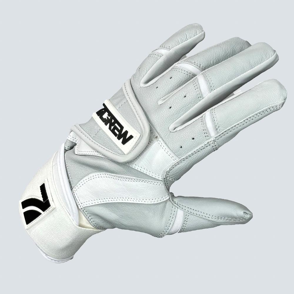 Light Gray/ White lLong Cuff Batting Gloves