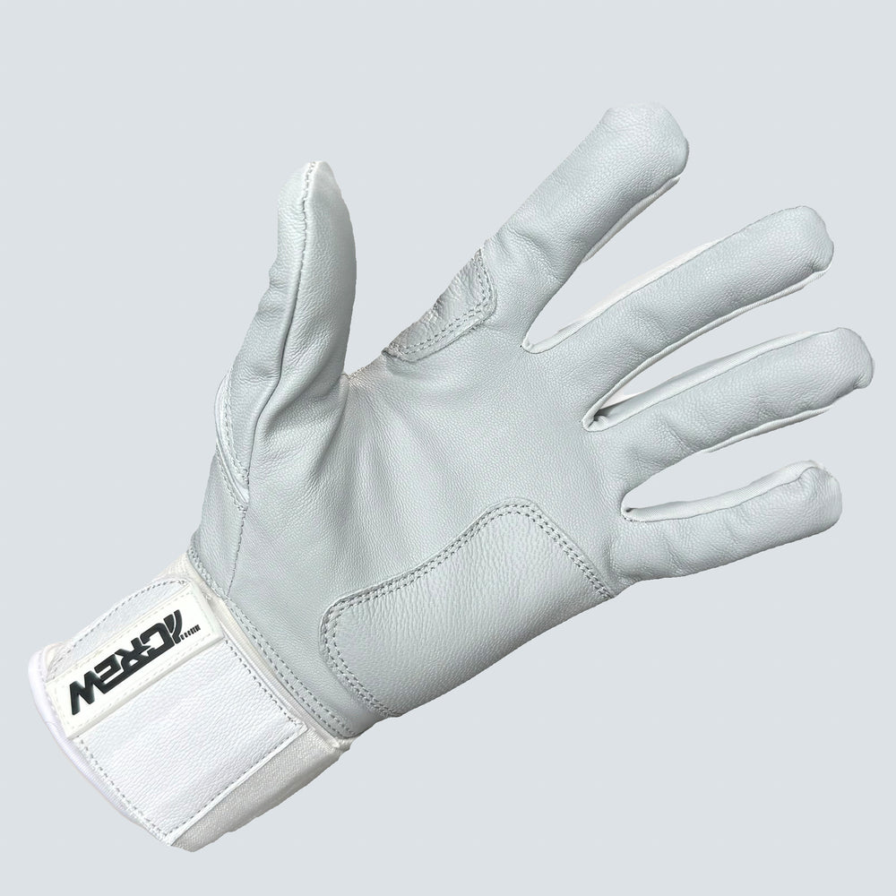 Light Gray/ White lLong Cuff Batting Gloves