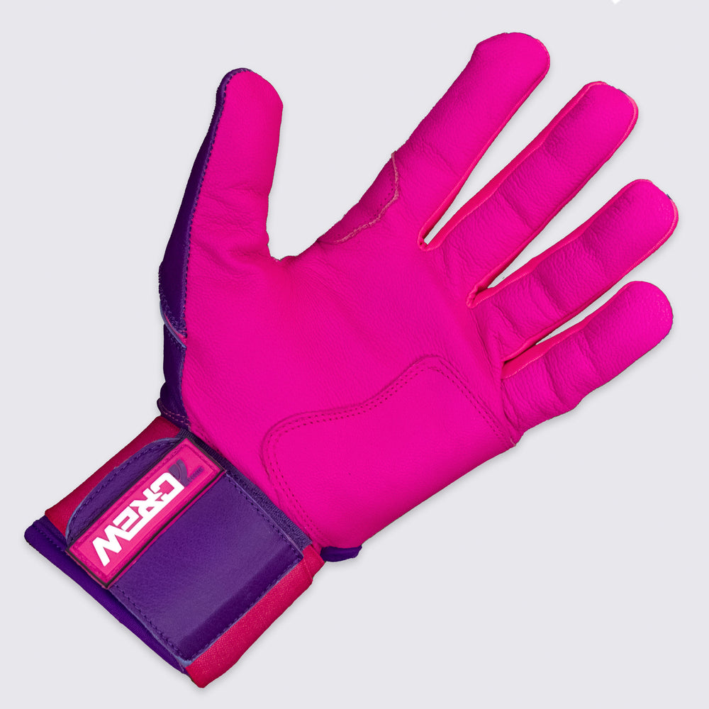 Pink / Purple Long Cuff Batting Gloves