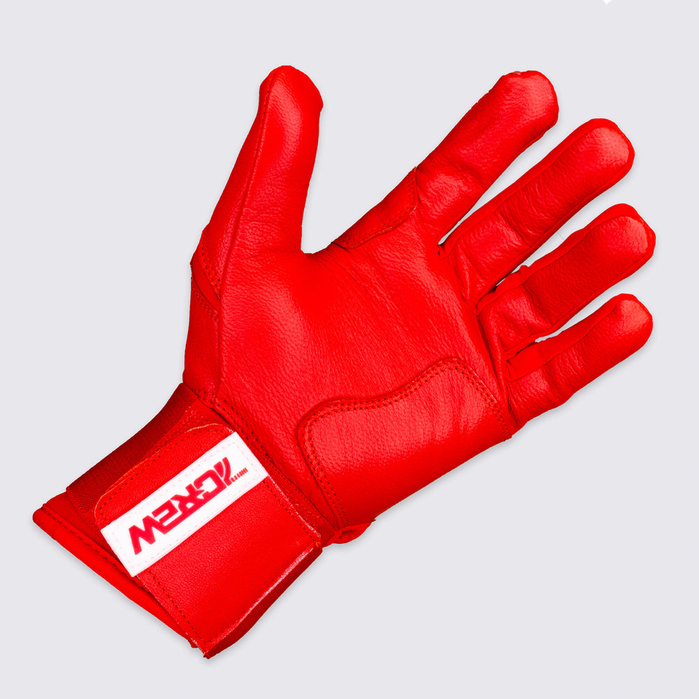 Red Long Cuff Batting Gloves