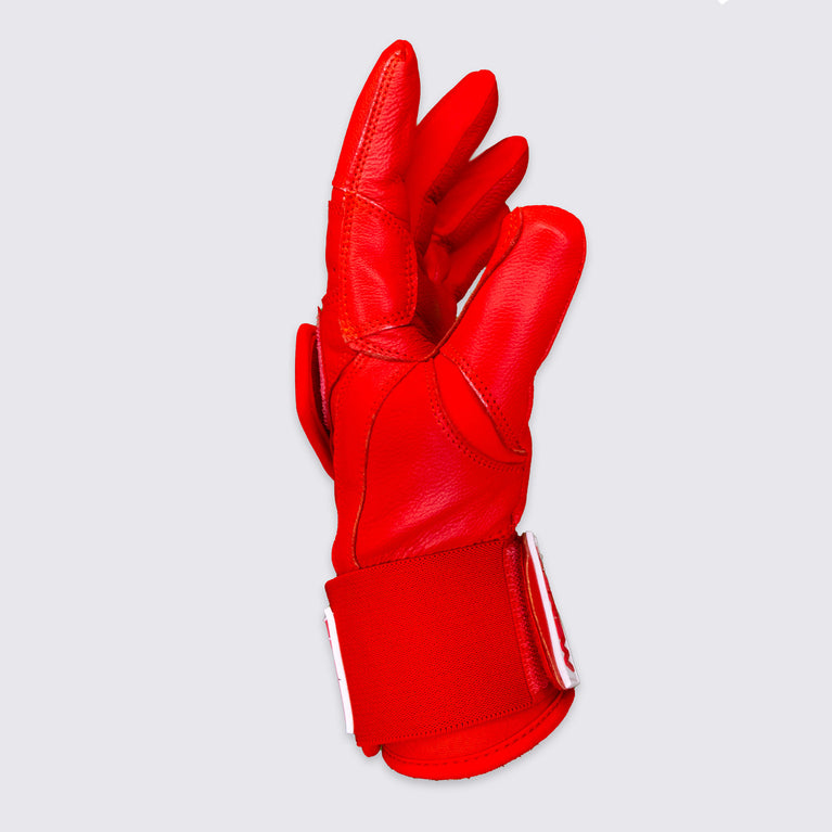 Red Long Cuff Batting Gloves