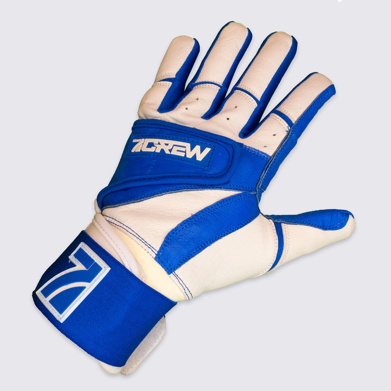 Royal Blue / White Long Cuff Batting Gloves