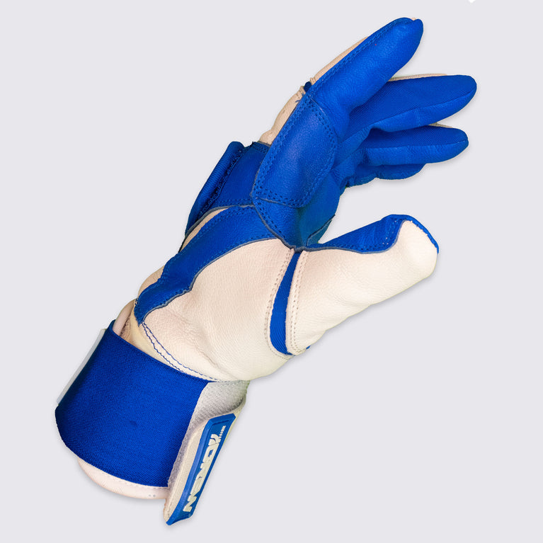 Royal Blue / White Long Cuff Batting Gloves