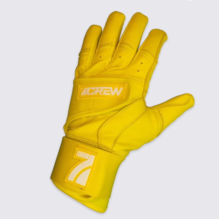 Yellow Long Cuff Batting Gloves