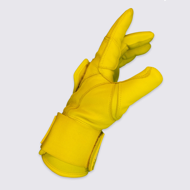 Yellow Long Cuff Batting Gloves