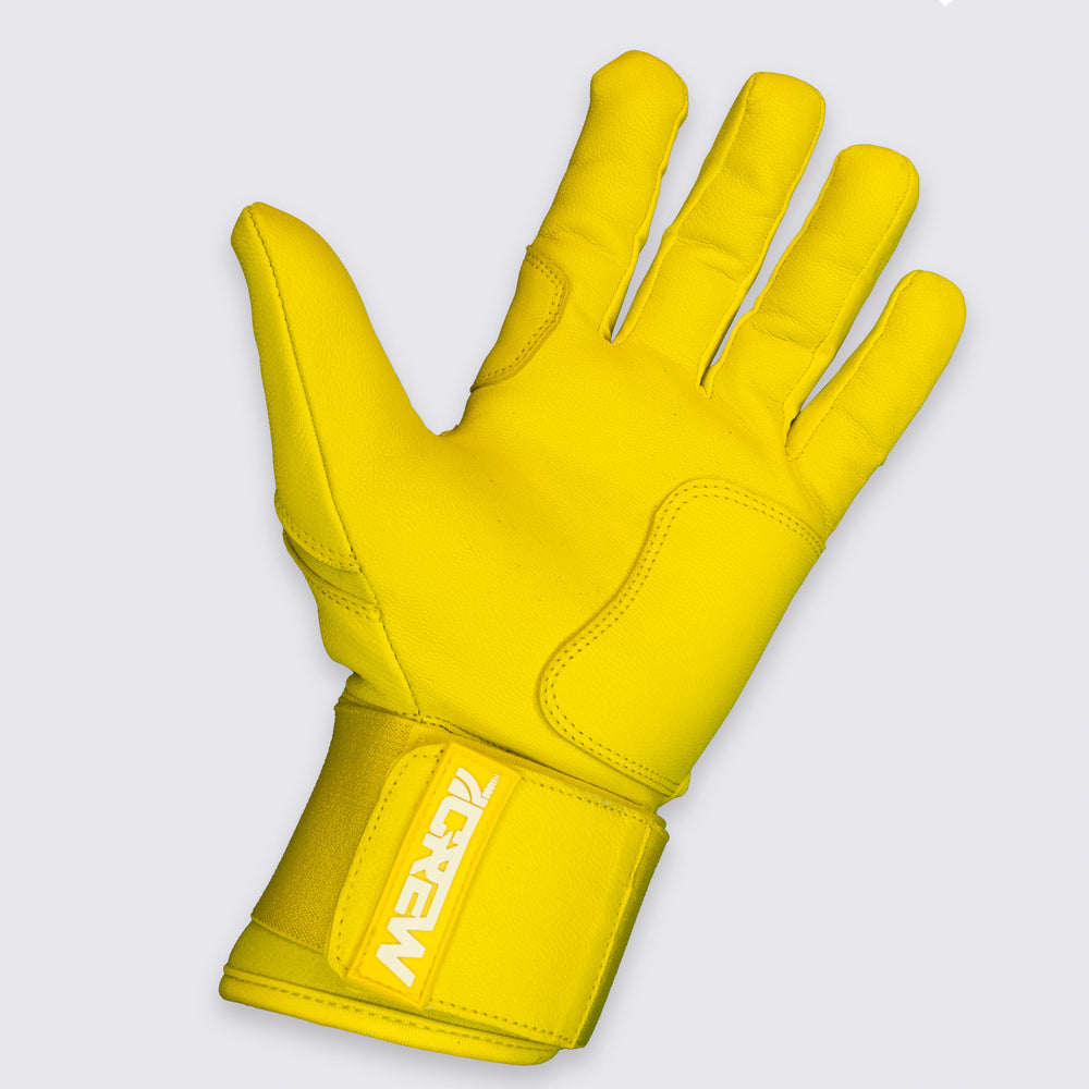 Yellow Long Cuff Batting Gloves