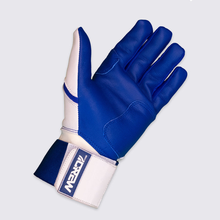 Dark Blue / White Long Cuff Batting Gloves